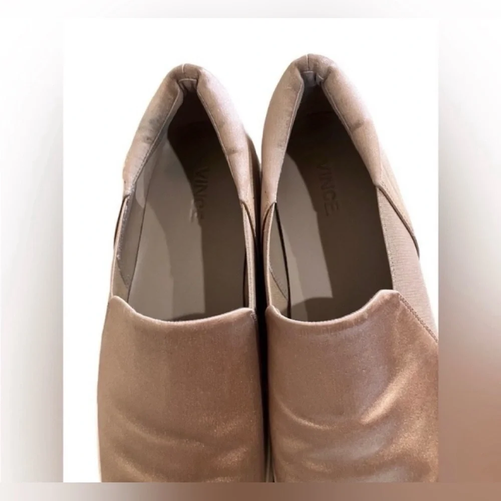 Vince Champagne Satin Warren 90s Y2K Slip-On Loafers
